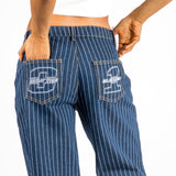 Indigo Pinstripe Varsity Jean