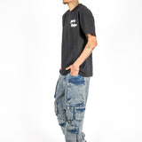 Acid Wash Blue Baggy Cargo