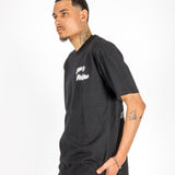 Black Oversized Bird Graphic Back Printed T-shirt