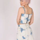 Bleach Wash Denim Crop Top