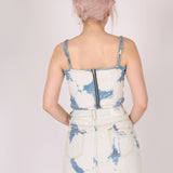 Bleach Wash Denim Crop Top