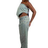 FAE Dirty Bleach High Waist Leg Jeans