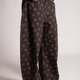 Polka Dot Horseshoe Jeans in Chocolate