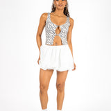 Zebra Cut Out Crop Vest
