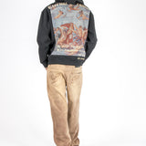 Sand Wash Brown Contrast Stitch Barrel Varsity Jeans