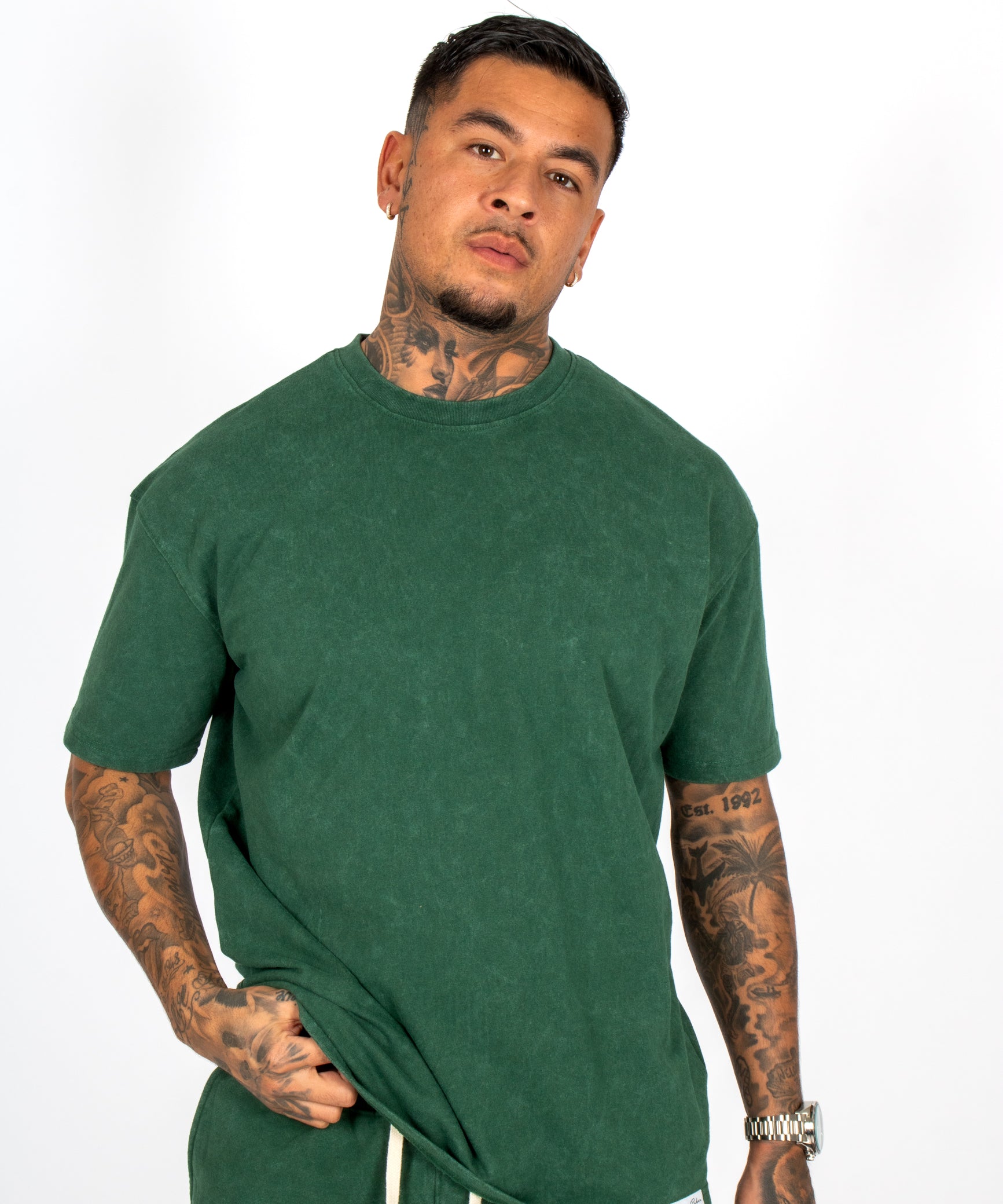 Acid Forest Green Recycled Relaxed Essential T