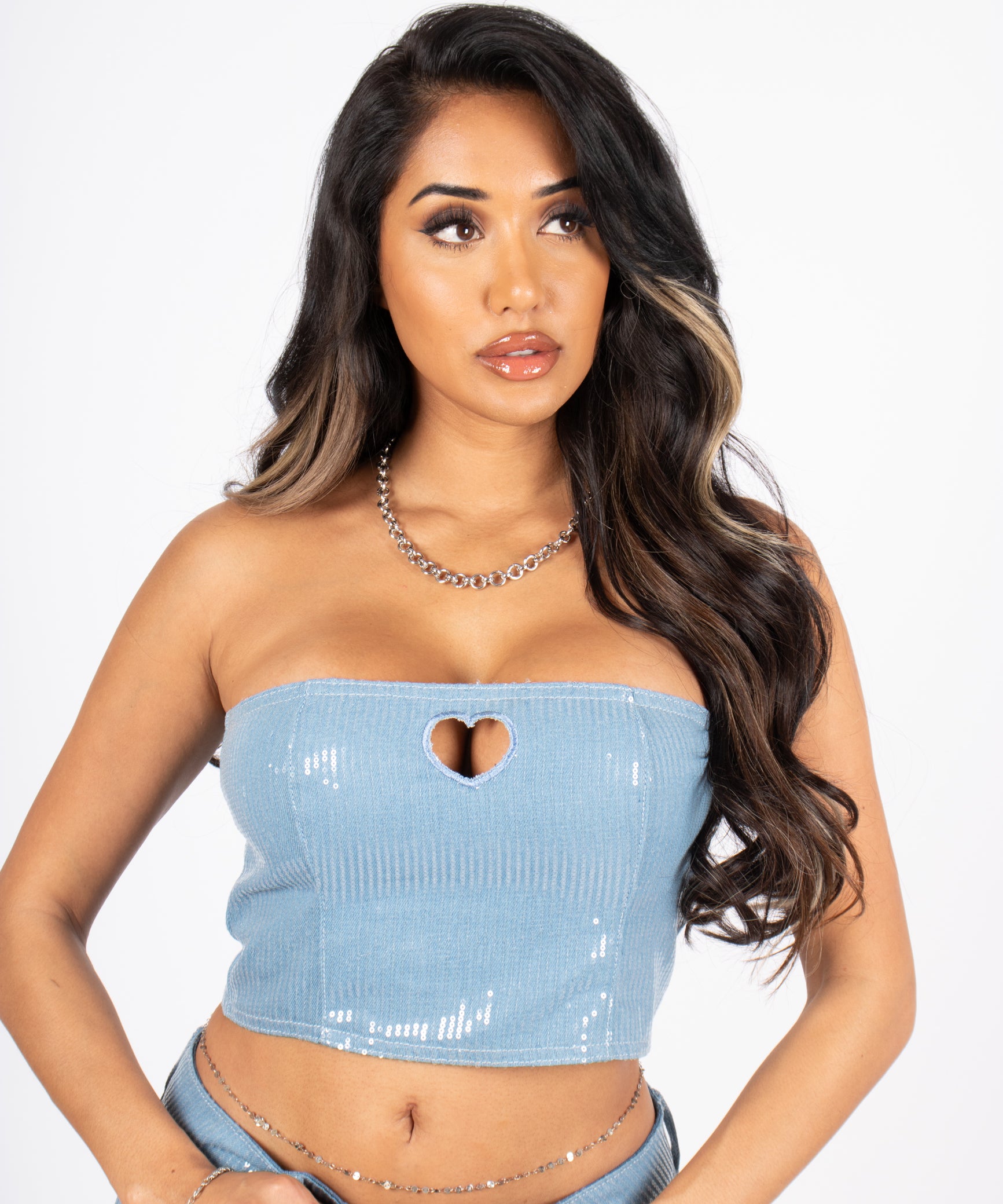 sequin-blue-denim-bandeau-cut-out-heart-crop-top