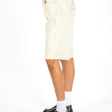 Ecru Pinstripe Denim Jorts