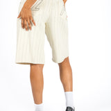 Ecru Pinstripe Denim Jorts