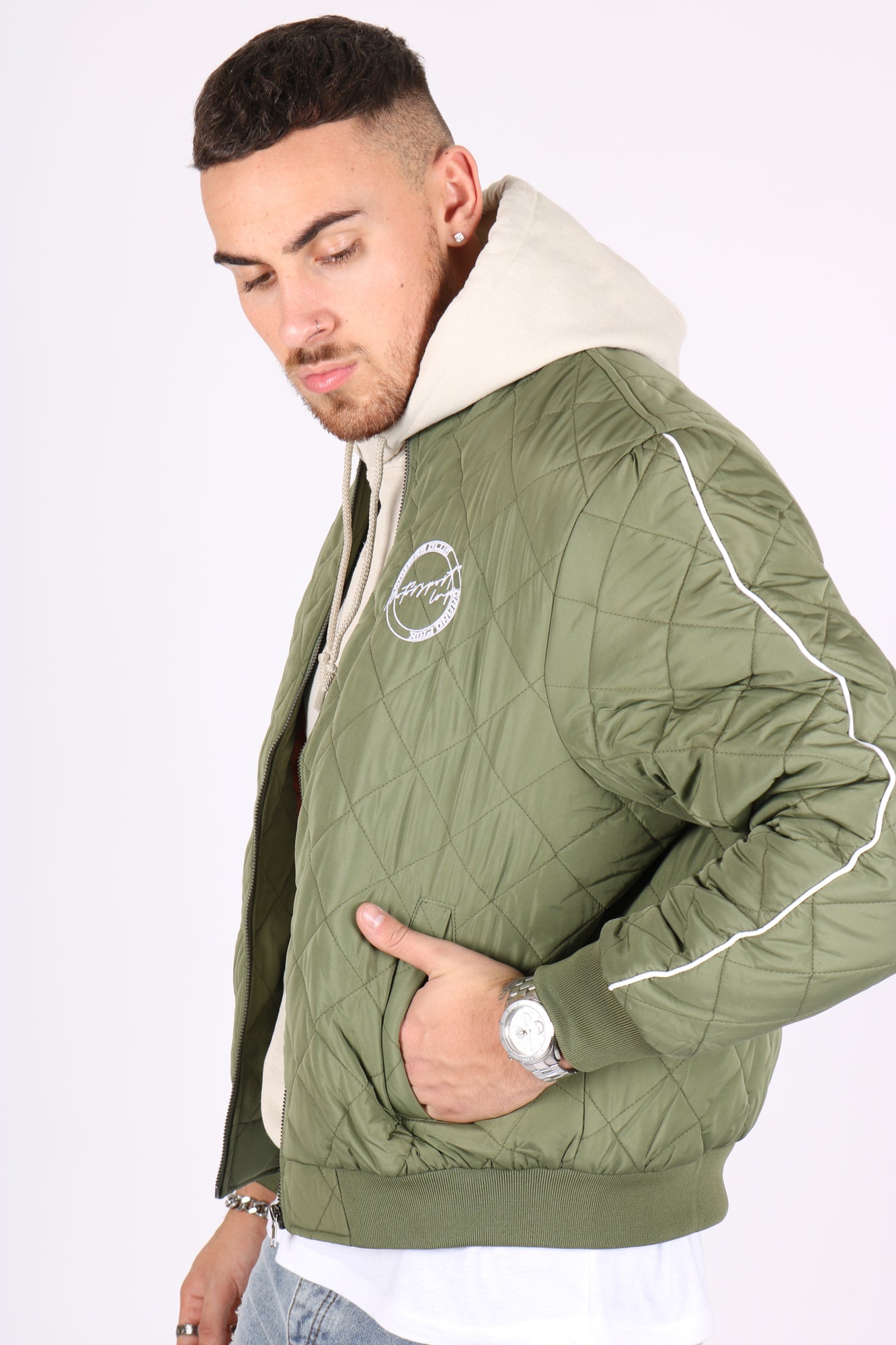 Liquor n poker khaki denim sales jacket