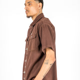 Brown Clasp Detail Utility Shirt