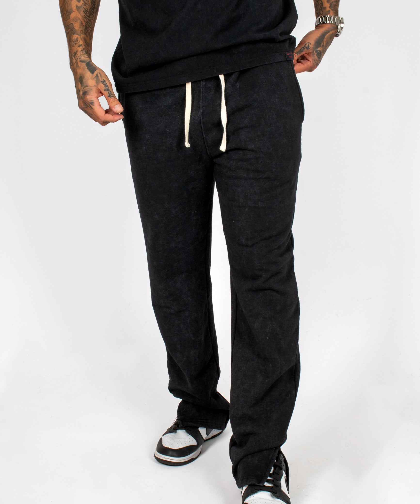 Acid Black Recycled Relaxed Straight Leg Jogger