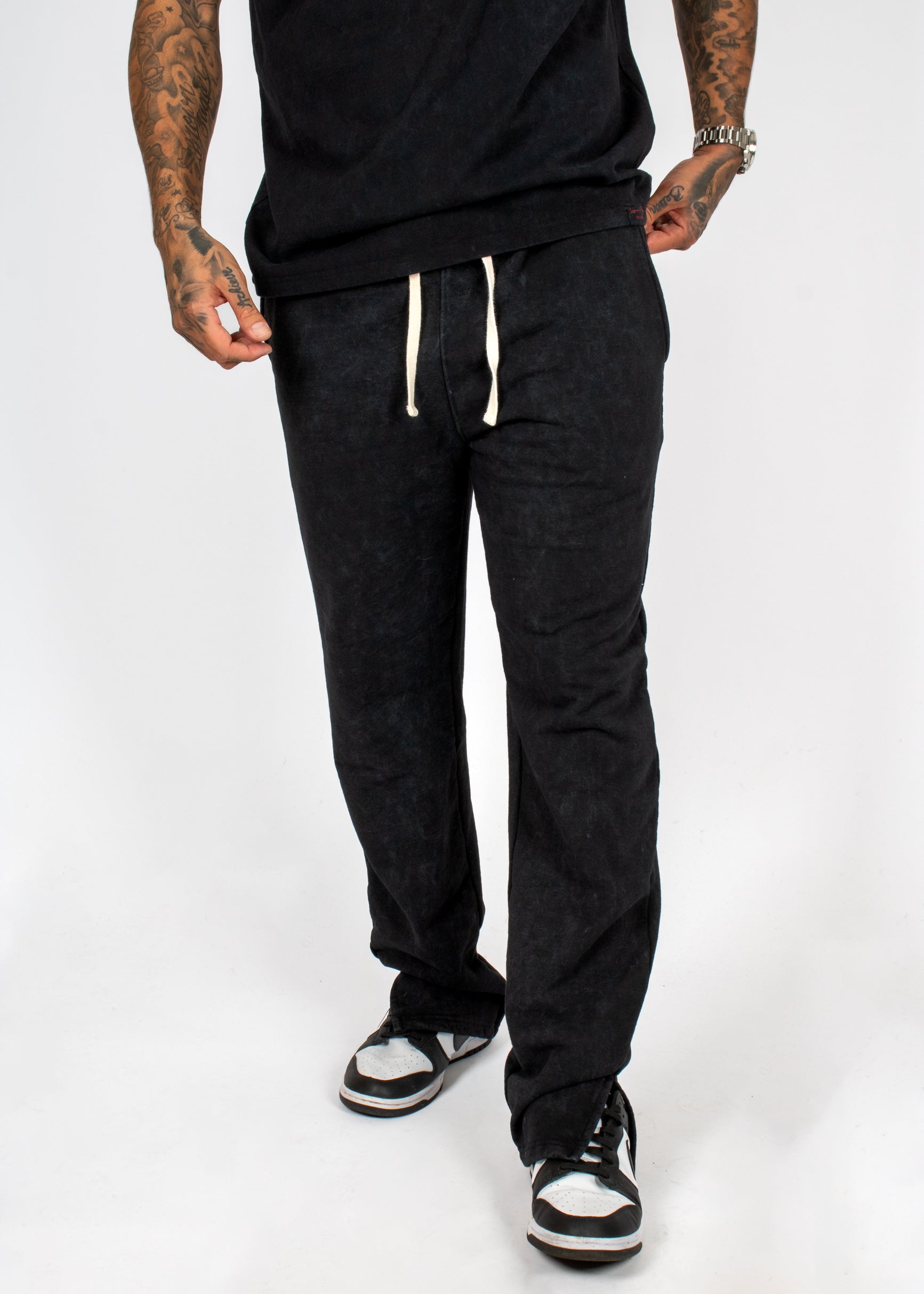 Acid Black Recycled Relaxed Straight Leg Jogger