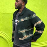 Black & Orange Tie Dye Denim Jacket