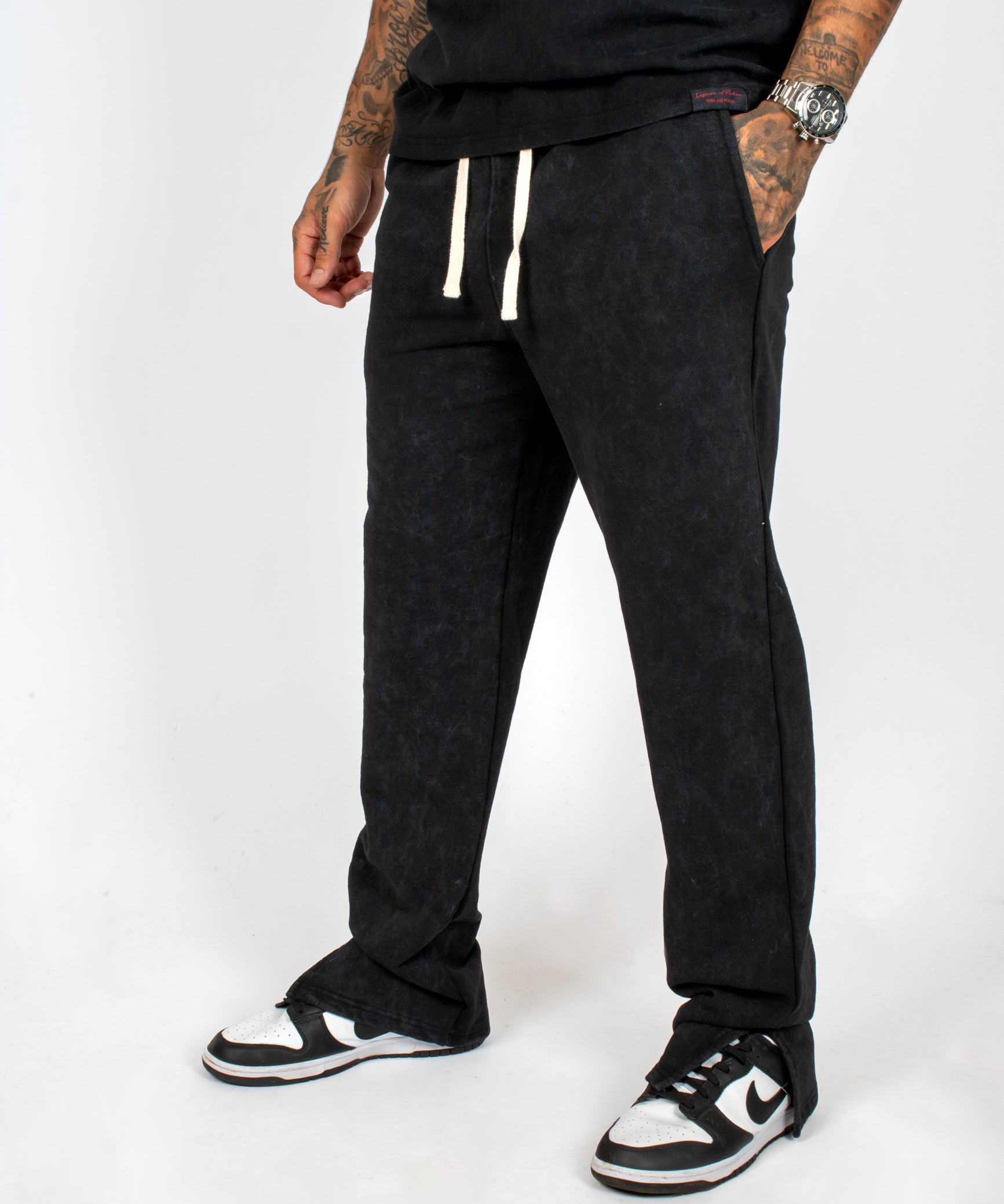 Acid Black Recycled Relaxed Straight Leg Jogger