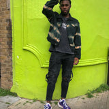 Black & Orange Tie Dye Denim Jacket