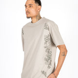 Relaxed Fit Royal Emblem Back Printed Beige T-Shirt