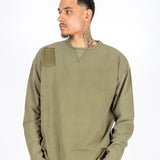 Khaki Double Layered Distressed Long Sleeve T-shirt