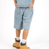 Denim Distressed & Stud Detail Jorts