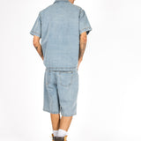 Denim Distressed & Stud Detail Jorts
