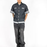Oversized Varsity Denim Shirt