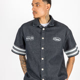 Oversized Varsity Denim Shirt