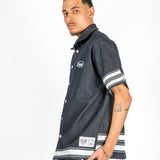 Oversized Varsity Denim Shirt