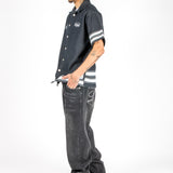 Oversized Varsity Denim Shirt