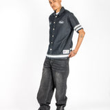 Oversized Varsity Denim Shirt
