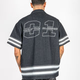 Oversized Varsity Denim Shirt