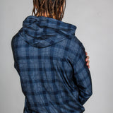 Blue Checkered Oversized Hoodie