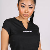Spicy Slogan Ribbed Crop Top