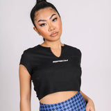 Spicy Slogan Ribbed Crop Top