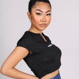 Spicy Slogan Ribbed Crop Top