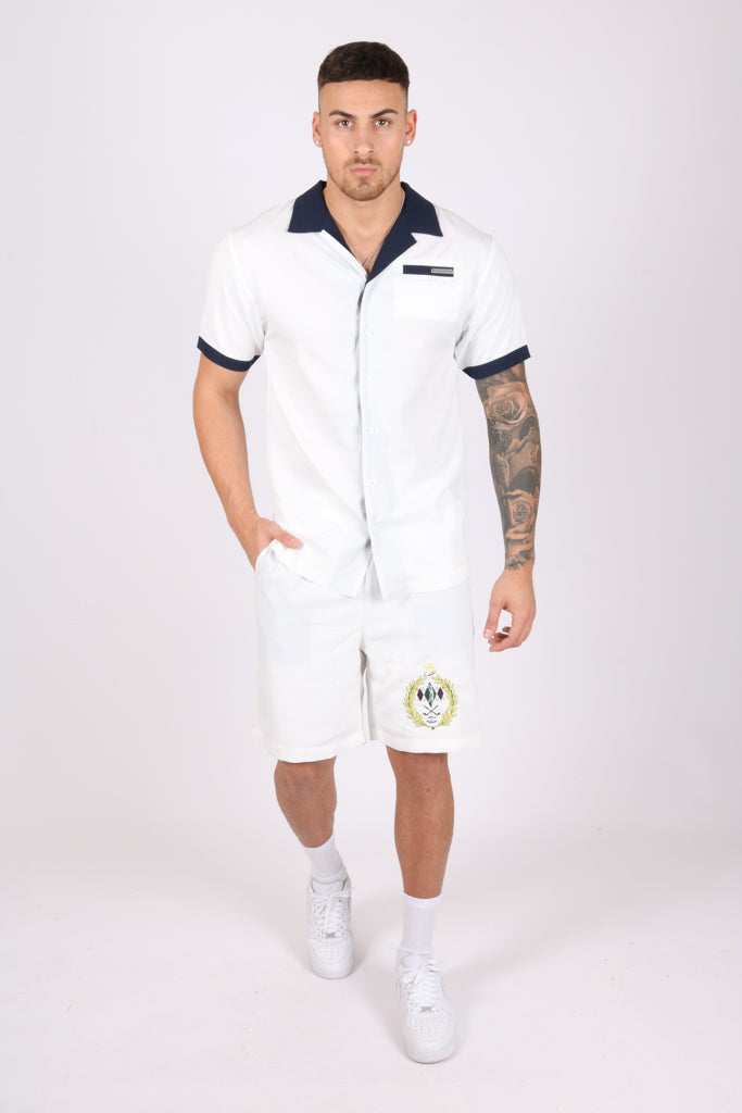 White Golf Club Embroidered Shorts