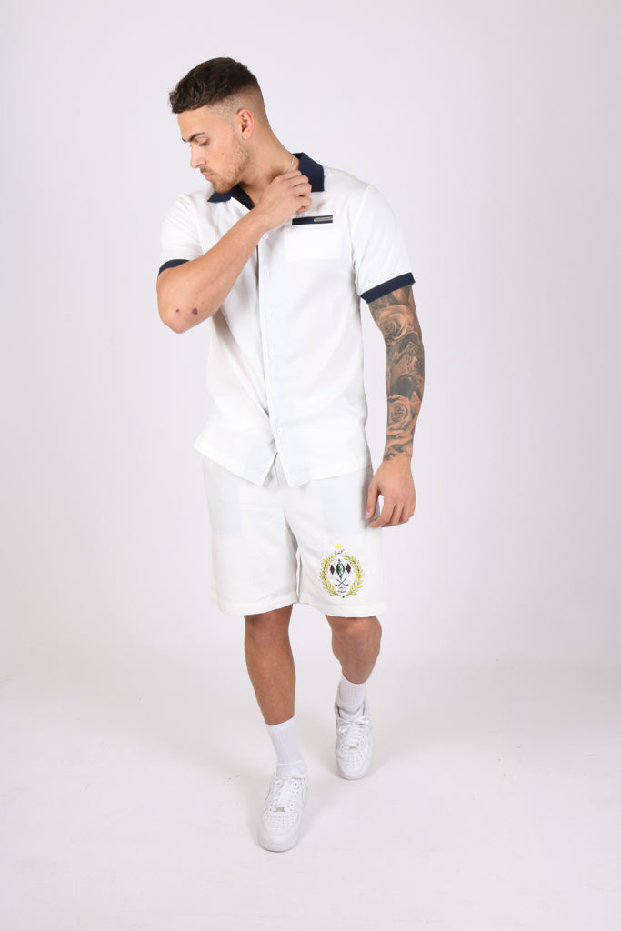 White Golf Club Embroidered Shorts