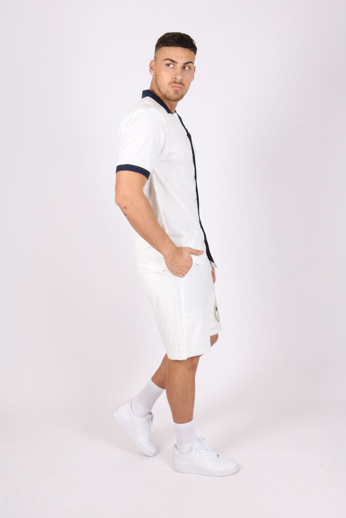 White Golf Club Embroidered Shorts