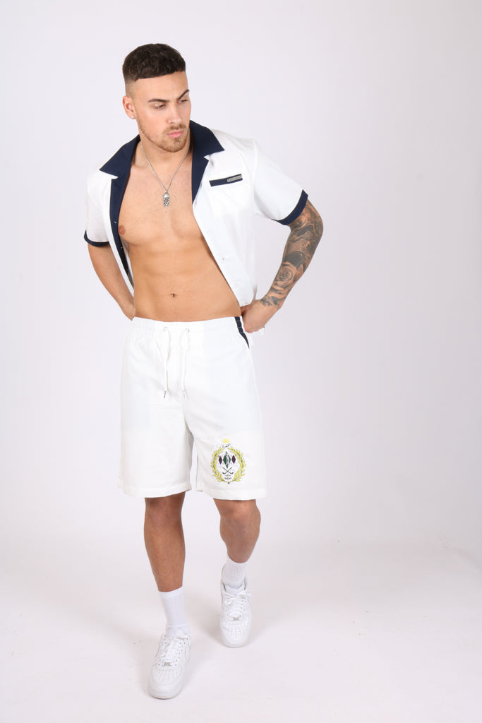 White Golf Club Embroidered Shorts