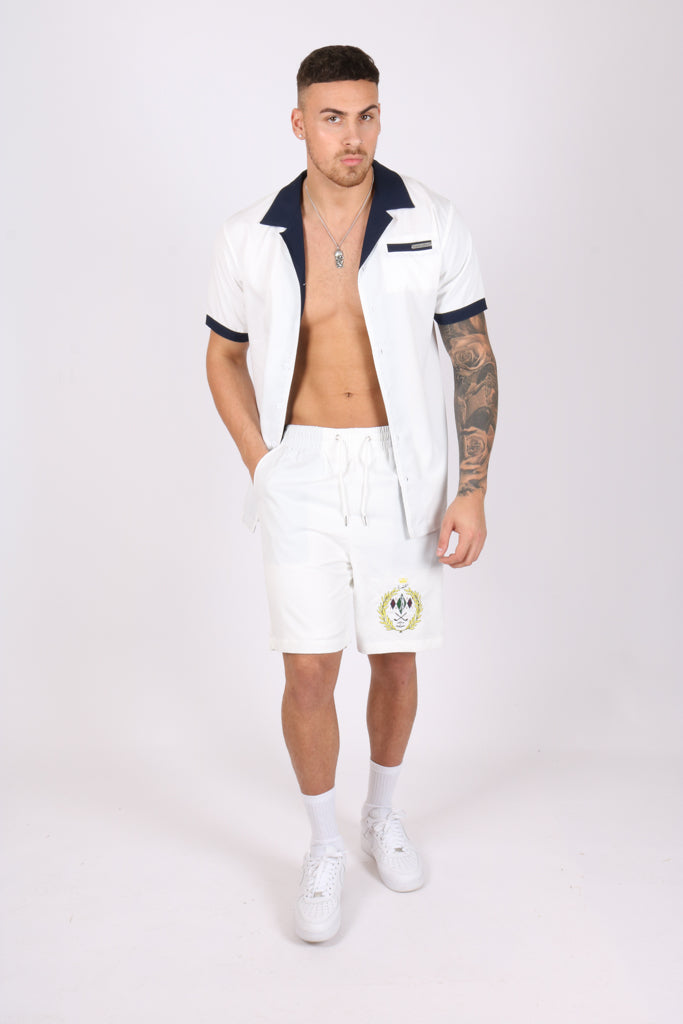 White Golf Club Embroidered Shorts