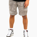 Oversized Washed Grey Textured Denim Shorts