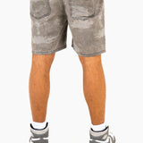 Oversized Washed Grey Textured Denim Shorts