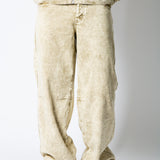 ONYX - Relaxed Baggy Acid Wash Beige Jeans