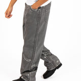 Metallic Coated Baggy Jeans