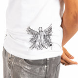White Printed "Renaissance" Graphic Vest