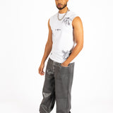 Metallic Coated Baggy Jeans