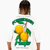 Oversized Forbidden Fruits Back Printed White T-Shirt