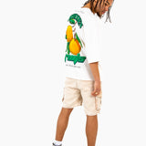 Oversized Forbidden Fruits Back Printed White T-Shirt