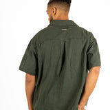 Khaki Panelled Detail Denim Shirt
