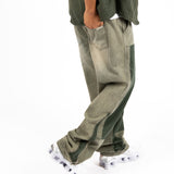 Khaki Panelling Contrast Detail Baggy Jean