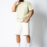 Ecru Side Stud Detail Denim Jorts